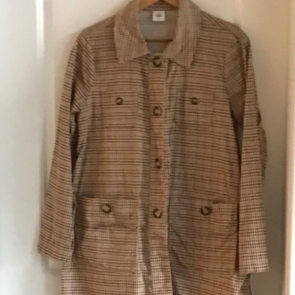 Cabi tartan plaid trenchcoat size M - Picture 2 of 10